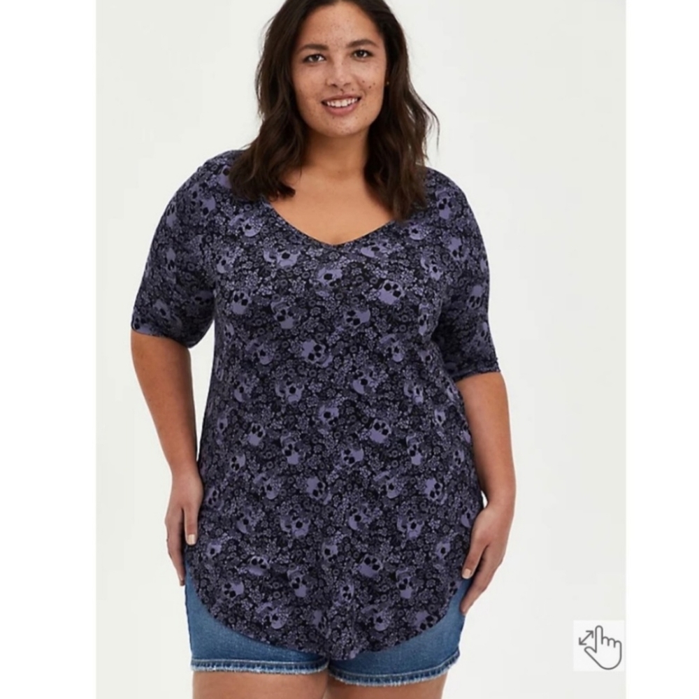 💀SKULL💀PRINT TUNIC TEE